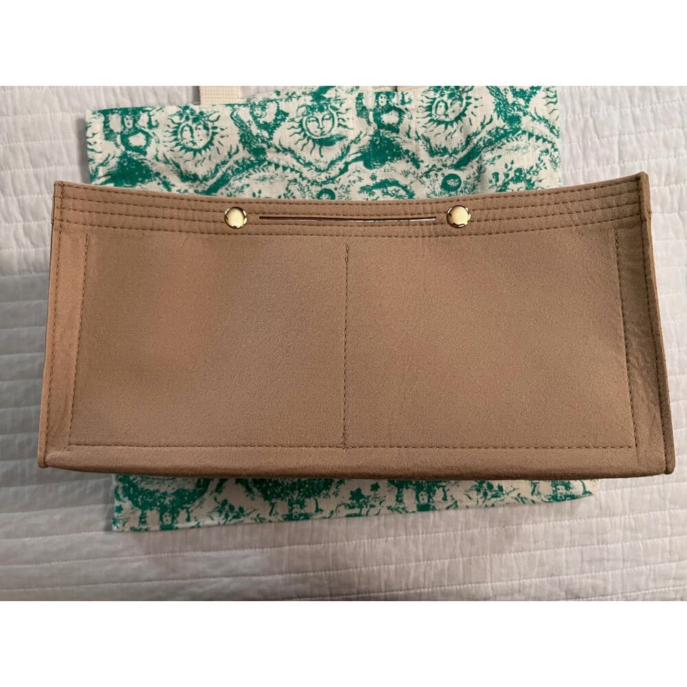 Christian Dior Dioriviera Linen Tote Turquoise w/Off Brand felt Organizer insert - Picture 5 of 12